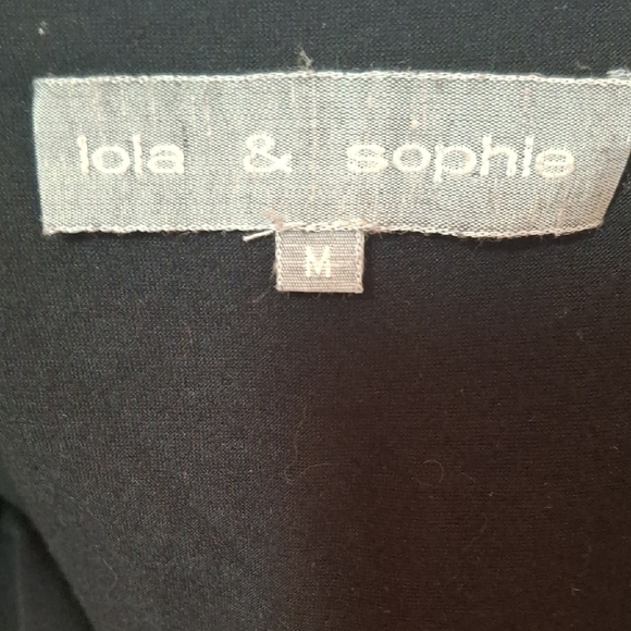 LOLA & SOPHIE Black Front Tie Sleeveless Blouse Sz M - Picture 6 of 7